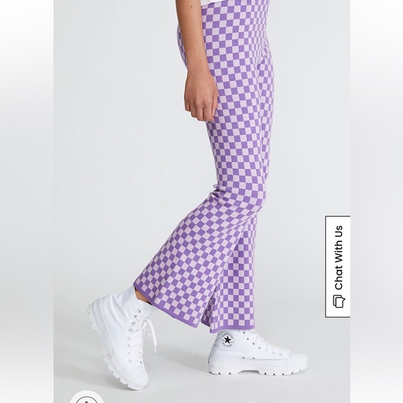 NWT PACSUN - LA Hearts Purple Printed Sweater Flare Pants size small - Picture 3 of 4